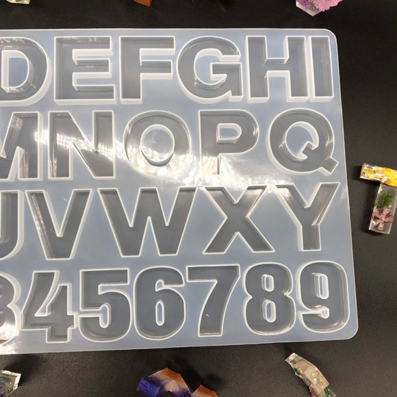 Silicone Resin Alphabet Letter and number mold key chain mold silicone letters - Picture 5 of 10